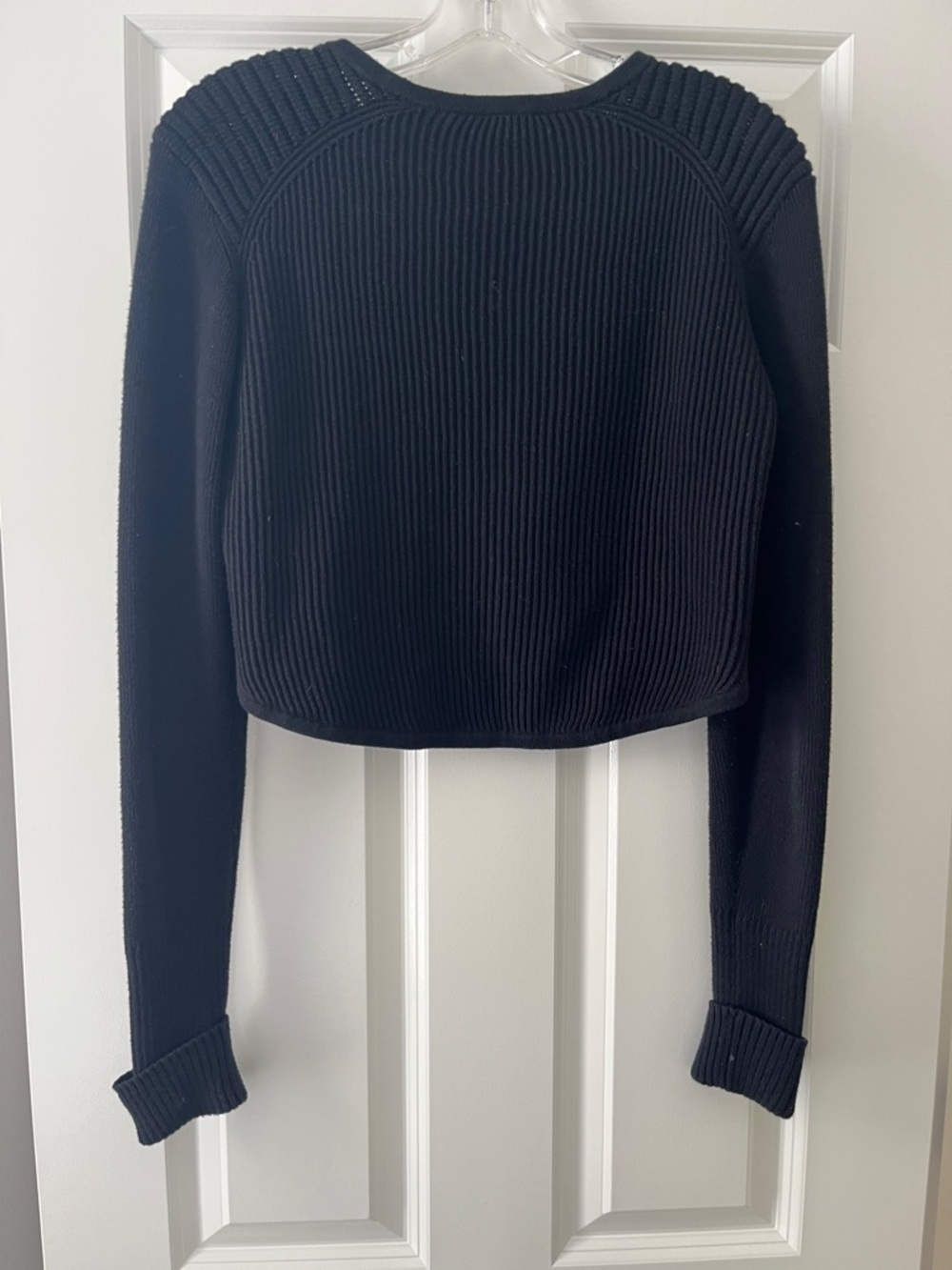CAbi Black Ribbed High-Low Cropped Sweater - Picture 5 of 5